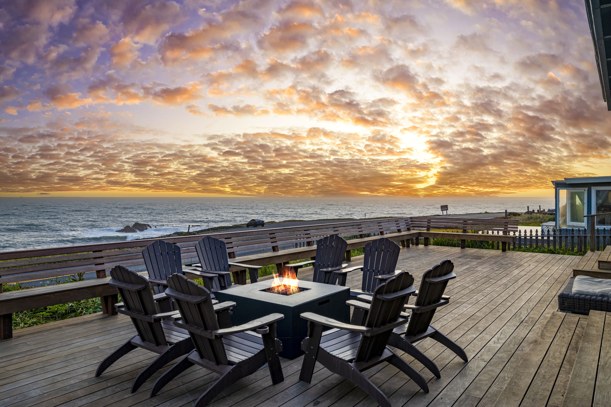 Sunset view from the deck